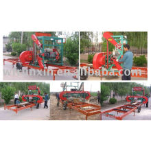 portable band sawmill with diesel and electrical engine